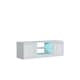 image 1 of TV Unit 120cm White Gloss Doors White Matt Body Glass Shelf Free LED | White | One Size | 1