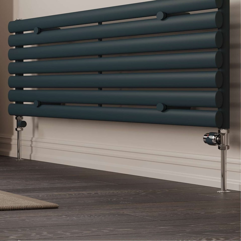 image 1 of Talus Flair - Anthracite Thermostatic Radiator Valve & Installation Kit Straight 15mm