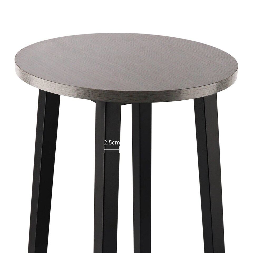 image 1 of Groundlevel Set Of 2 Wooden Tall Bar Stools Bar Chair Breakfast Kitchen Counter | Grey | Grey