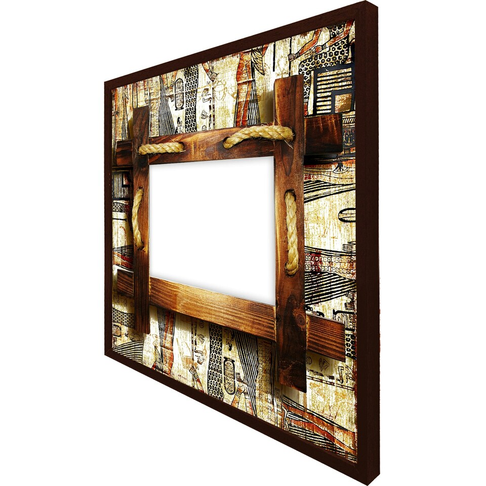 image 1 of Rustic egyptian wooden frame (Picture Frame) Brown | M