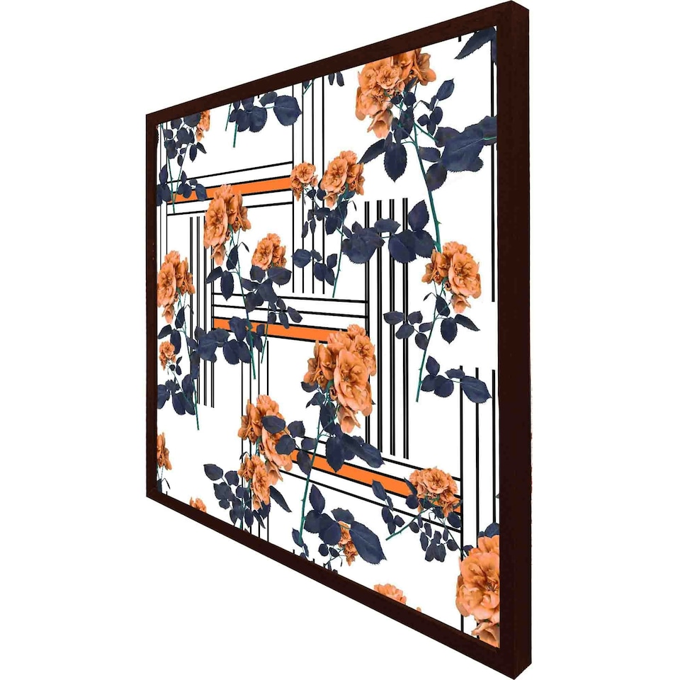 image 1 of Geometric lines & flowers (Picutre Frame) Grey | L