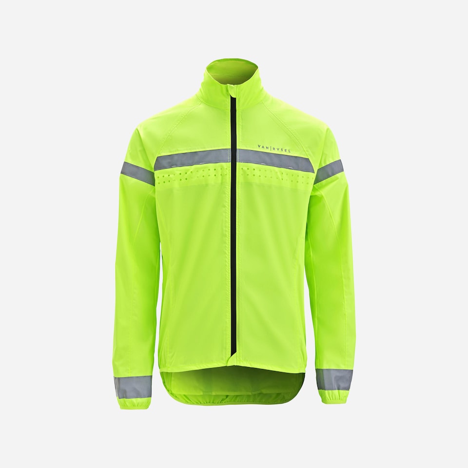 image 1 of Decathlon Men's Long-Sleeved Showerproof Road Cycling Jacket RC 120 Visible