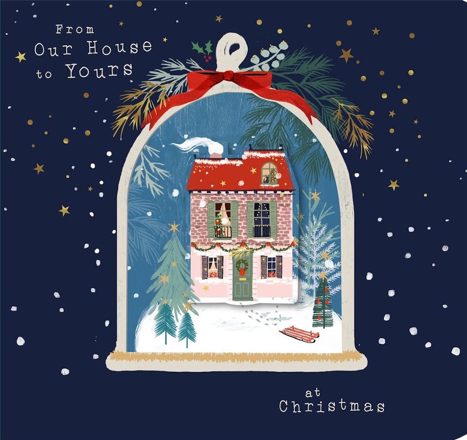 image 1 of Snowglobe Design From Our House To Yours Christmas Card