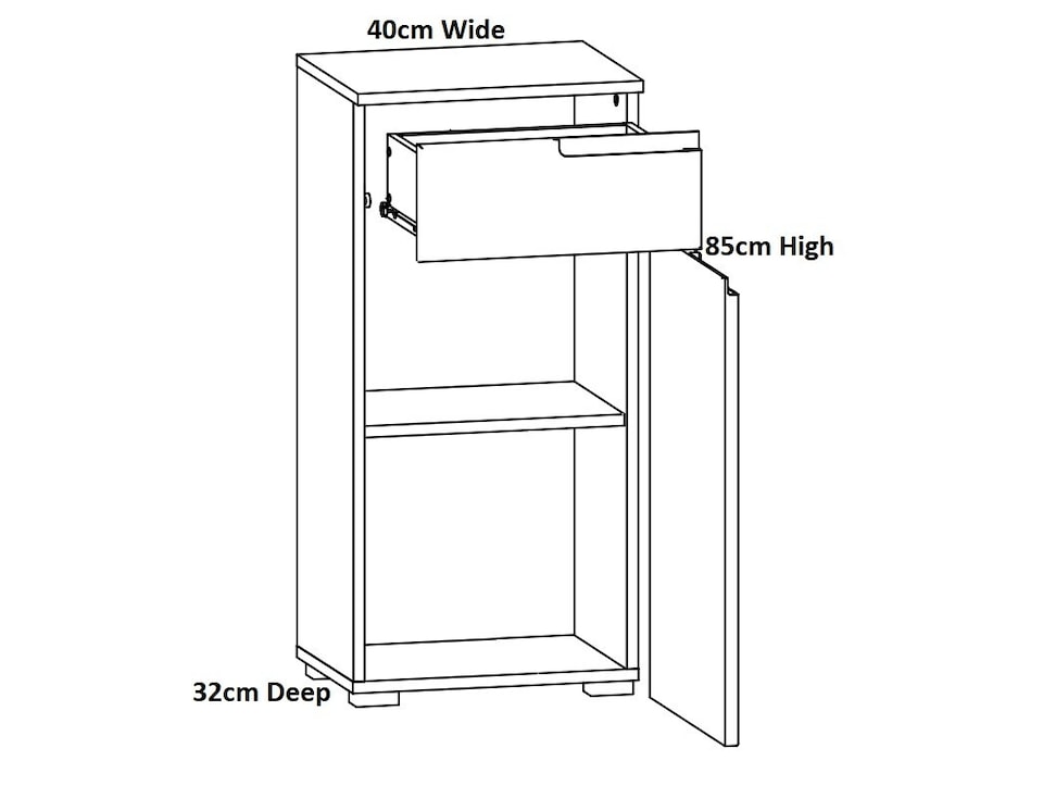 image 1 of White Bathroom Cabinet Freestanding Storage Unit with Drawer White Gloss Slim Narrow 400mm Floor Unit Spice