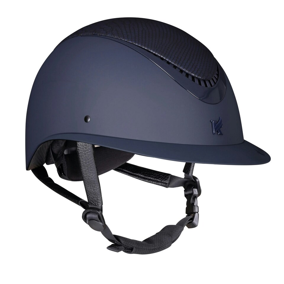 image 1 of Karben Unisex Adult Lorah Ellipse Fixed Peak Riding Hat - Navy - 52cm - 54cm Blue | 52cm - 54cm