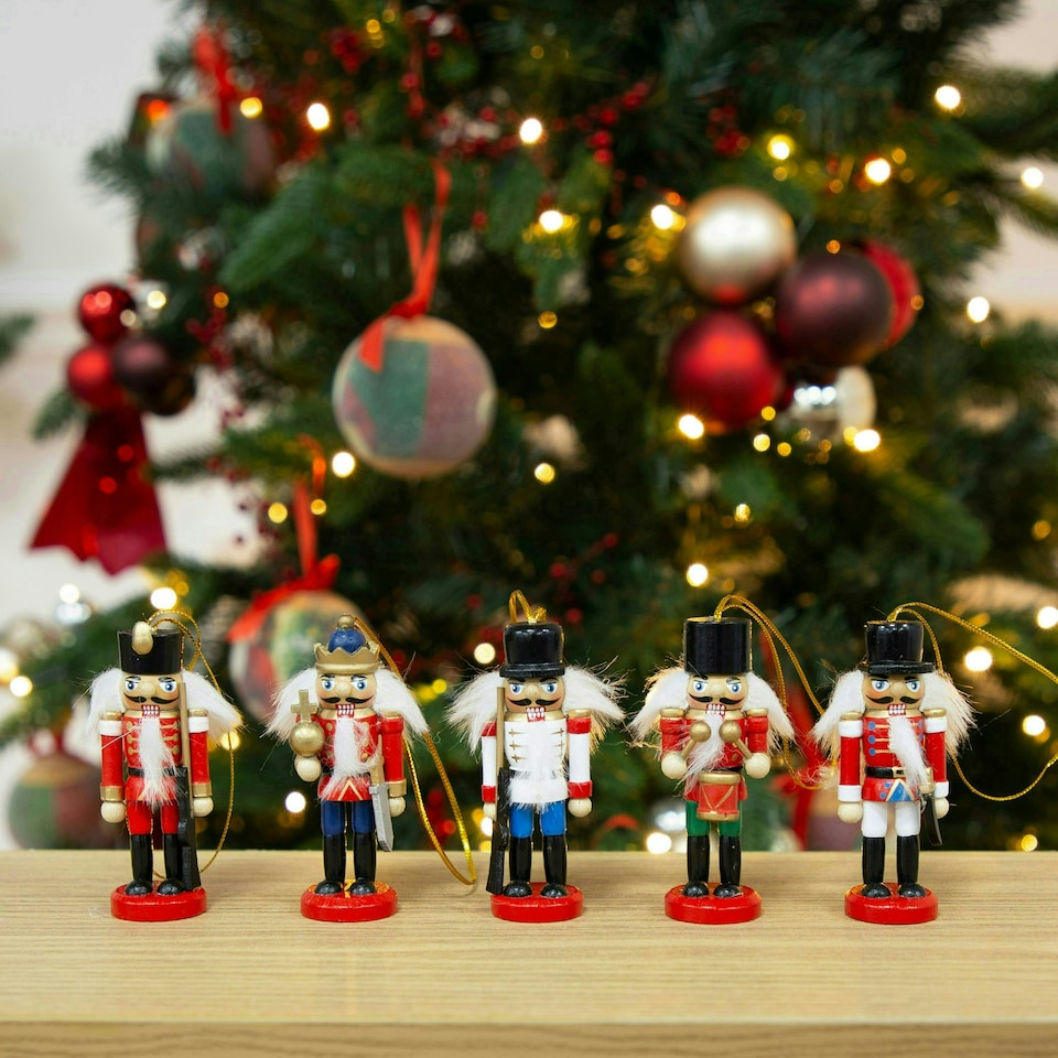 image 1 of The Christmas Workshop 5PK Wooden Nutcrackers