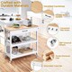 image 4 of Yaheetech Rolling Kitchen Island Cart on Wheels White