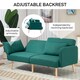 image 6 of HOMCOM Click Clack Sofa Bed, 3 Seater Sofa, Convertible Bed Settee, Modern Fabric Loveseat Sofa Couch with 2 Cushions for Living Room, Guest Room, Green