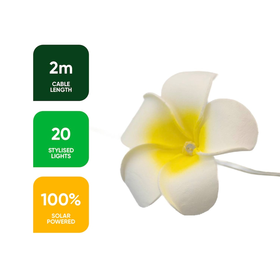 image 1 of Gardenwize 2m Solar Flower LED String Lights Outdoor