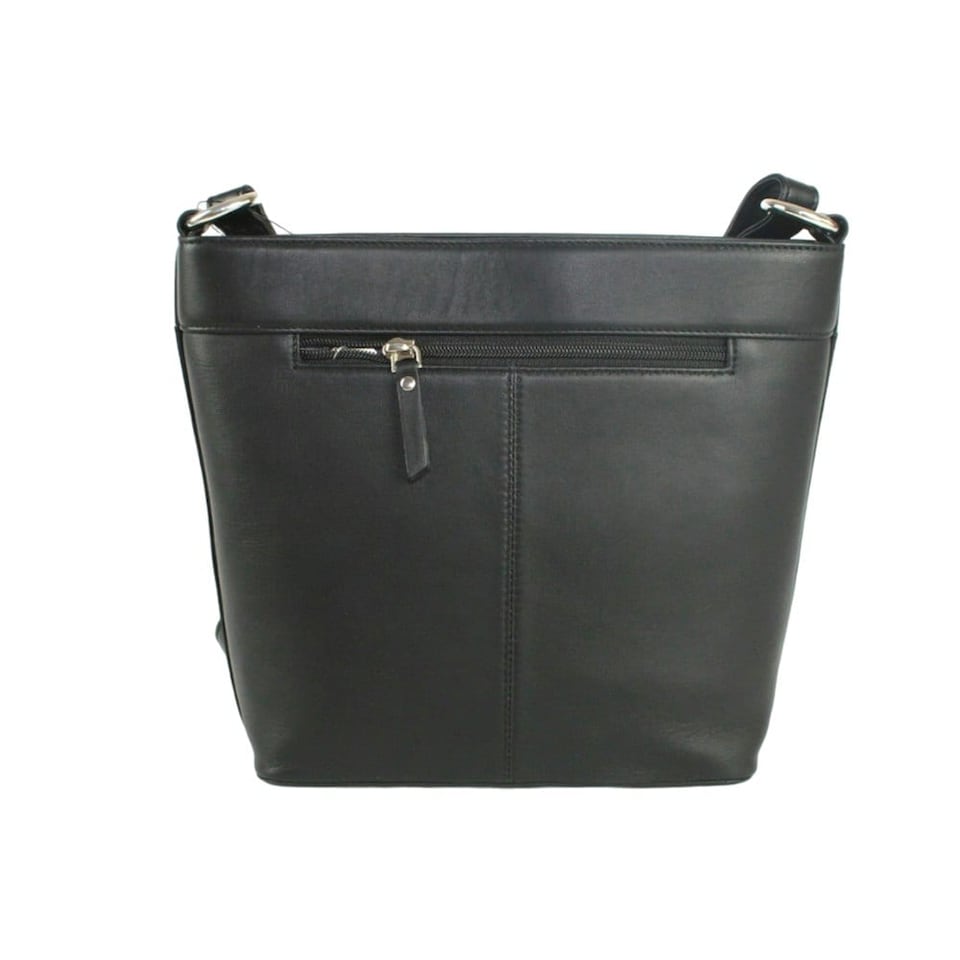 image 1 of Eastern Counties Leather Caitlin Leather Shoulder Bag - Black/Ivory - One Size | Black