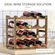 image 5 of HOMCOM Free Standing Wine Rack 16 Bottle Holders, Bamboo Display Shelf