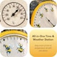 image 8 of Marco Paul 30cm Bee Outdoor Clock and Thermometer Yellow