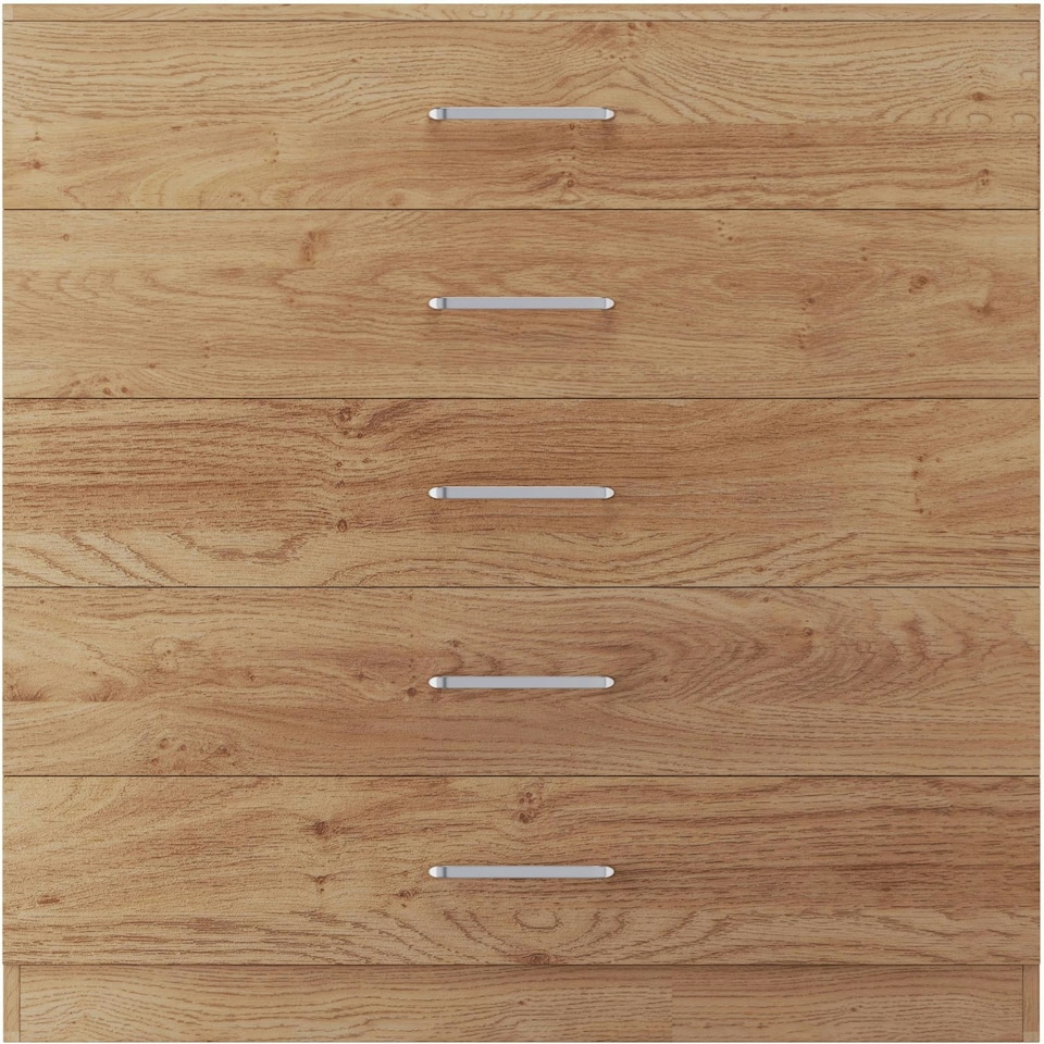 image 1 of Dakota 5 Drawer Chest Brown | Oak Effect
