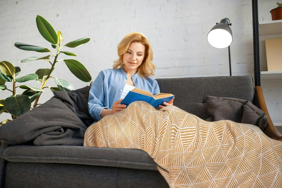 image 1 of Zahra Ochre Blanket/Throw | Yellow | Ochre | One Size