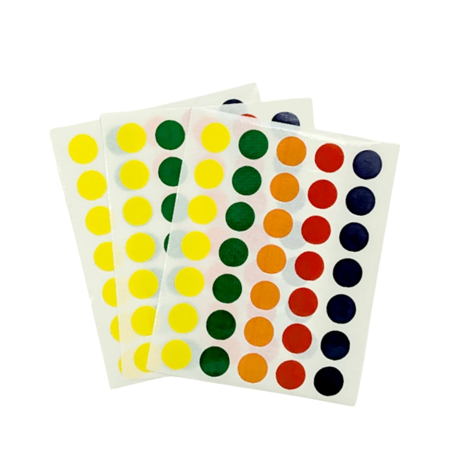 image 1 of Pack of 105 Assorted 5 Colours 13mm Round Sticky Dots