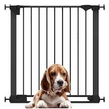 Bettacare SafeStep Dog Gate, Black, 82cm - 89cm, Extra Low Walkthough, 67cm Extra Wide Doorway, One Piece Extra Wide Pet Gate