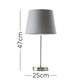 image 2 of ValueLights Modern Pair Of Satin Silver Table Lamps With Grey Shades Grey