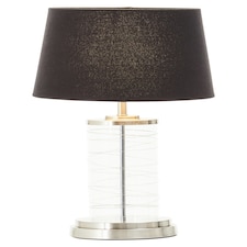 Interiors by Premier Glass Cylinder Table Lamp Brown