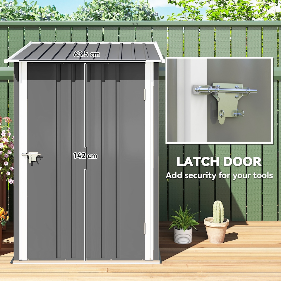 image 1 of Outsunny 3.3ft x 3.4ft Outdoor Storage Shed Steel Garden Shed w/ Lockable Door