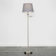 image 2 of ValueLights Adjustable Swing Arm Floor Lamp In Brushed Chrome Finish With Grey Light Shade Grey