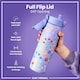 image 4 of Leak Proof Slim Water Bottle, Vacuum Insulated, 500ml (17oz) | Purple | Delicate Floral | One Size