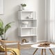 image 2 of HOMCOM S Shape Bookcase, 5 Tiers Bookshelf, Modern Freestanding Storage Shelf for Home Office, Study, Living Room, 80 x 30 x 145cm, White