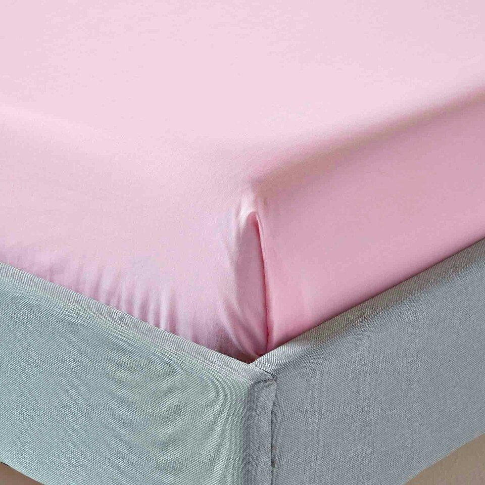image 1 of Homescapes Pink Egyptian Cotton Flat Sheet 200 TC, Double Pink | Double