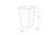image 6 of Taper Square Planter 37cm Set of 2 - Grey