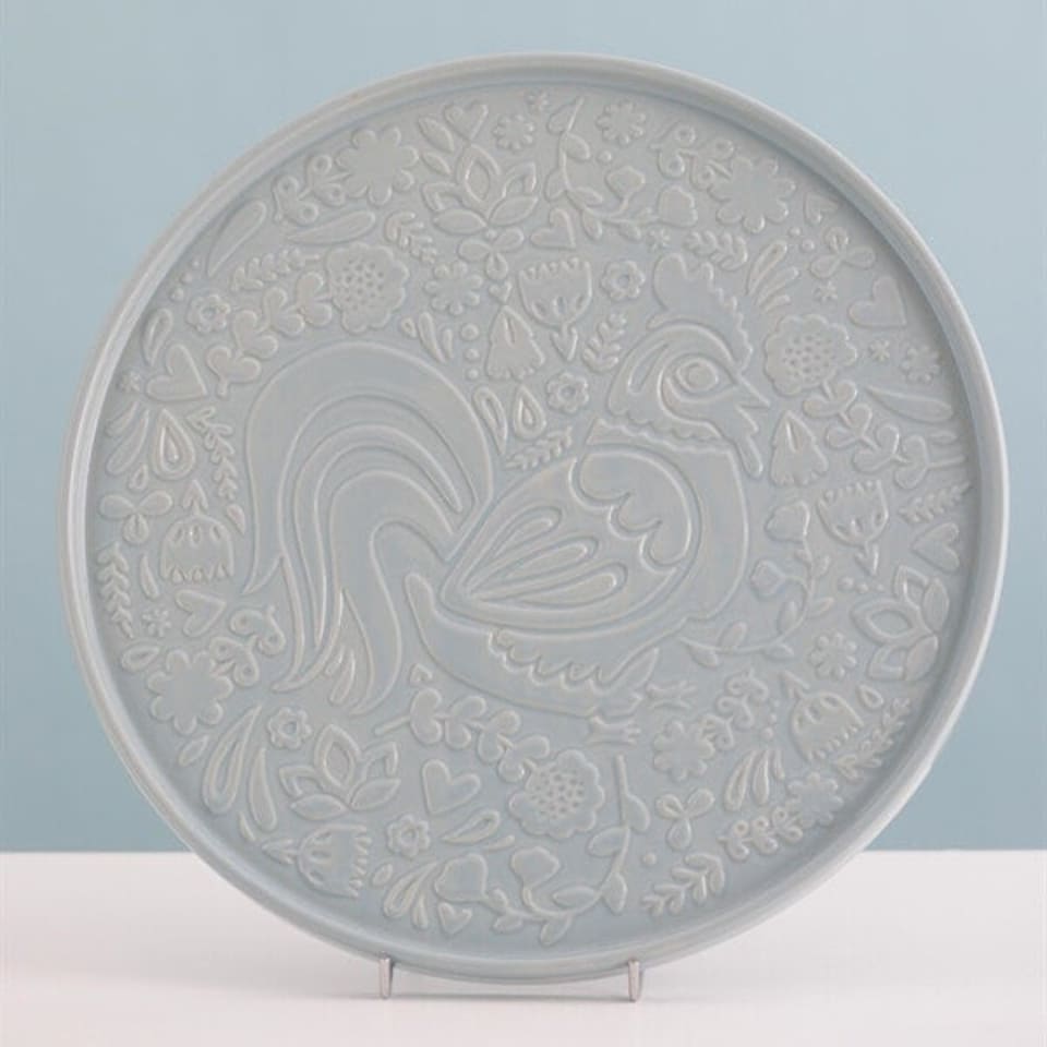 image 1 of Mason Cash Home To Roost 30cm Round Platter | Grey