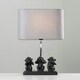 image 2 of ValueLights Pair Of Monkey Animal Quirky Modern Black Table Lamps With Grey Shades