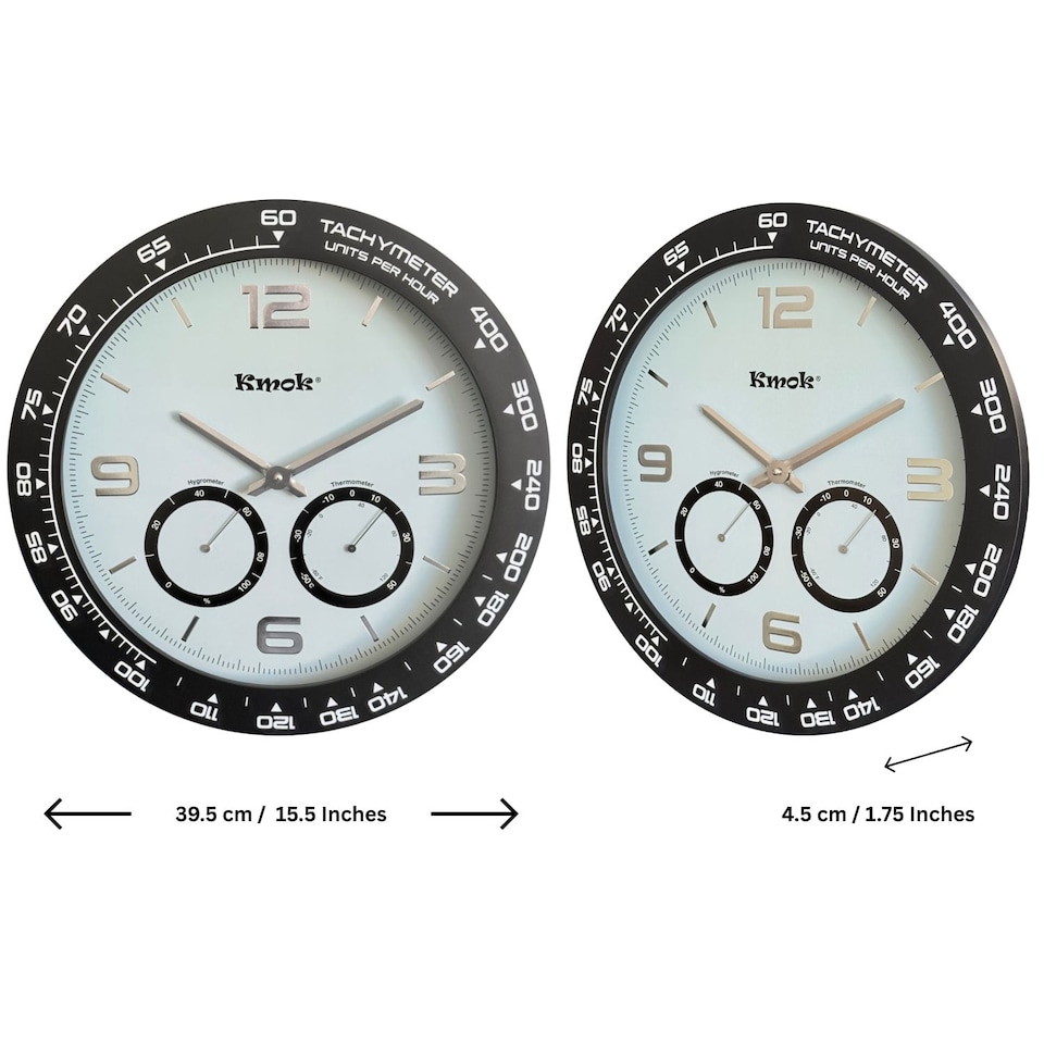 image 1 of Kmok 40 cm Indoor Silent Wall Clock