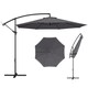 image 1 of Outsunny 3(m) Garden Banana Parasol Cantilever Umbrella w/ Base, Grey | Grey | Grey | Φ295 x 250H cm