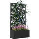 image 1 of Outsunny Metal Raised Garden Bed with Trellis, Elevated Planter Box Black