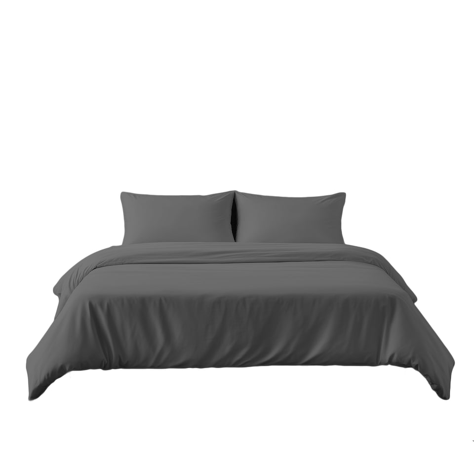 image 1 of Microfibre Soft Touch Duvet Cover And Pillowcase/s Set Bed Linen Grey | Grey | Super King