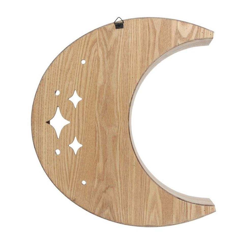 image 1 of Something Different Wooden Crescent Moon Wall Shelf - Brown - One Size