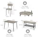 image 8 of VonHaus Murray 4 Seater Dining Table and Chairs Set Grey | Black