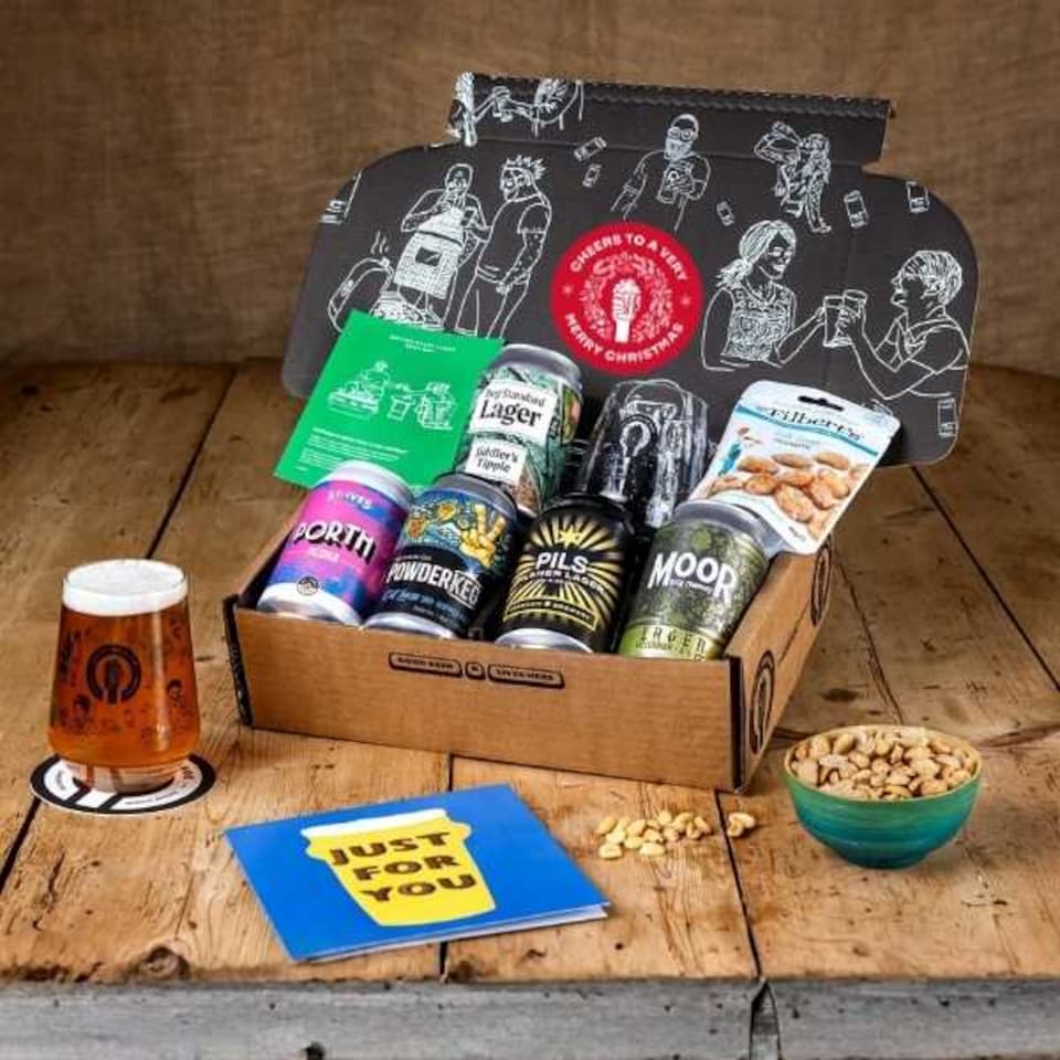 image 1 of QWERTY Beer Box Merry Christmas Craft Lager Beer Gift Hamper