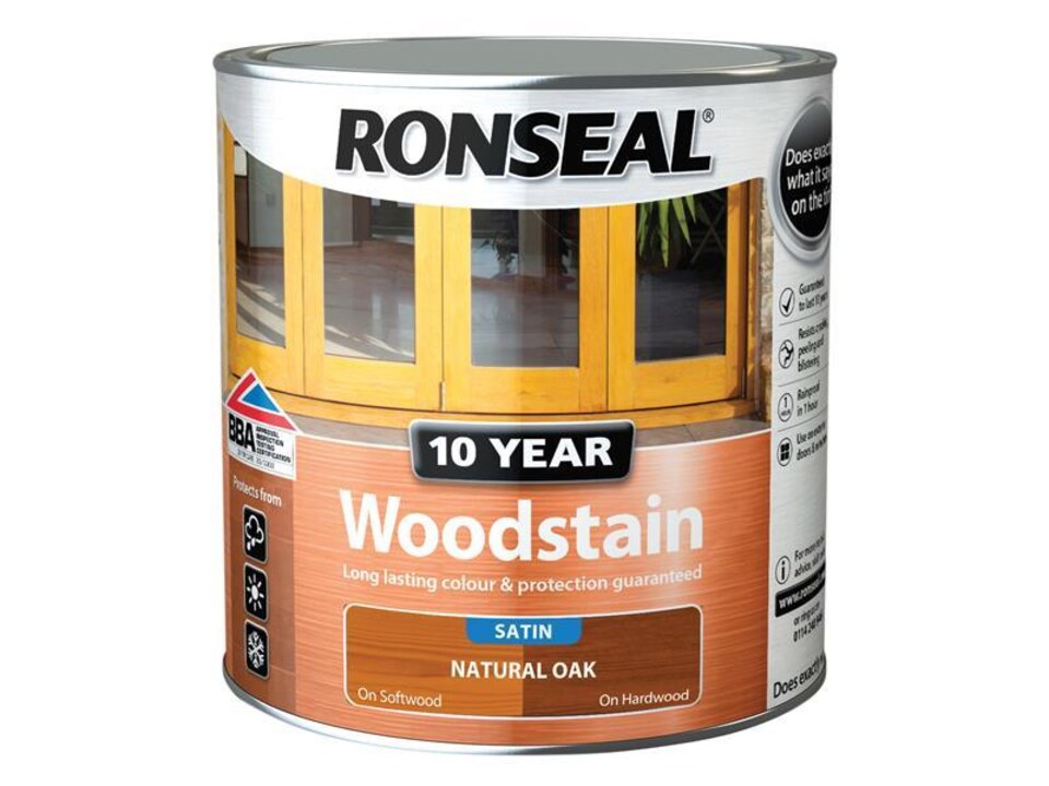 image 1 of Ronseal 10 Year Woodstain Natural Oak 2.5L - BBA Approved
