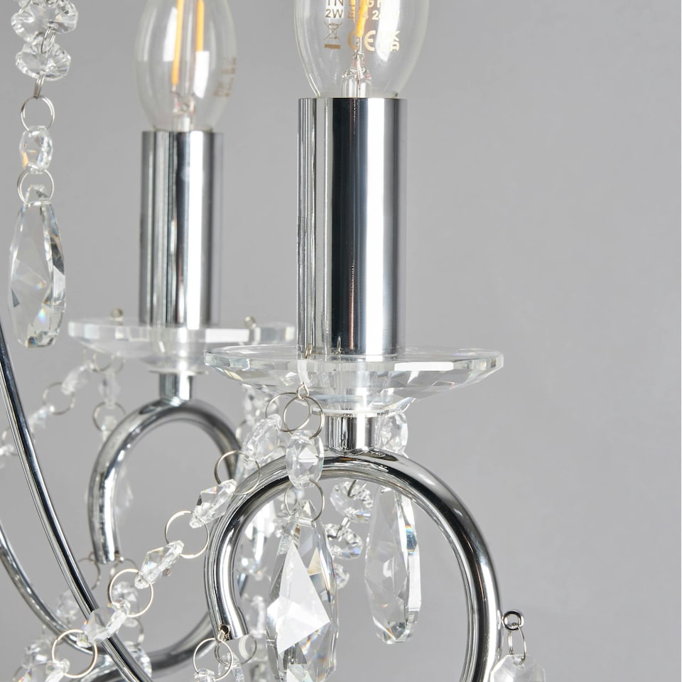 image 1 of BHS Viola 5 Light Chandelier, Silver