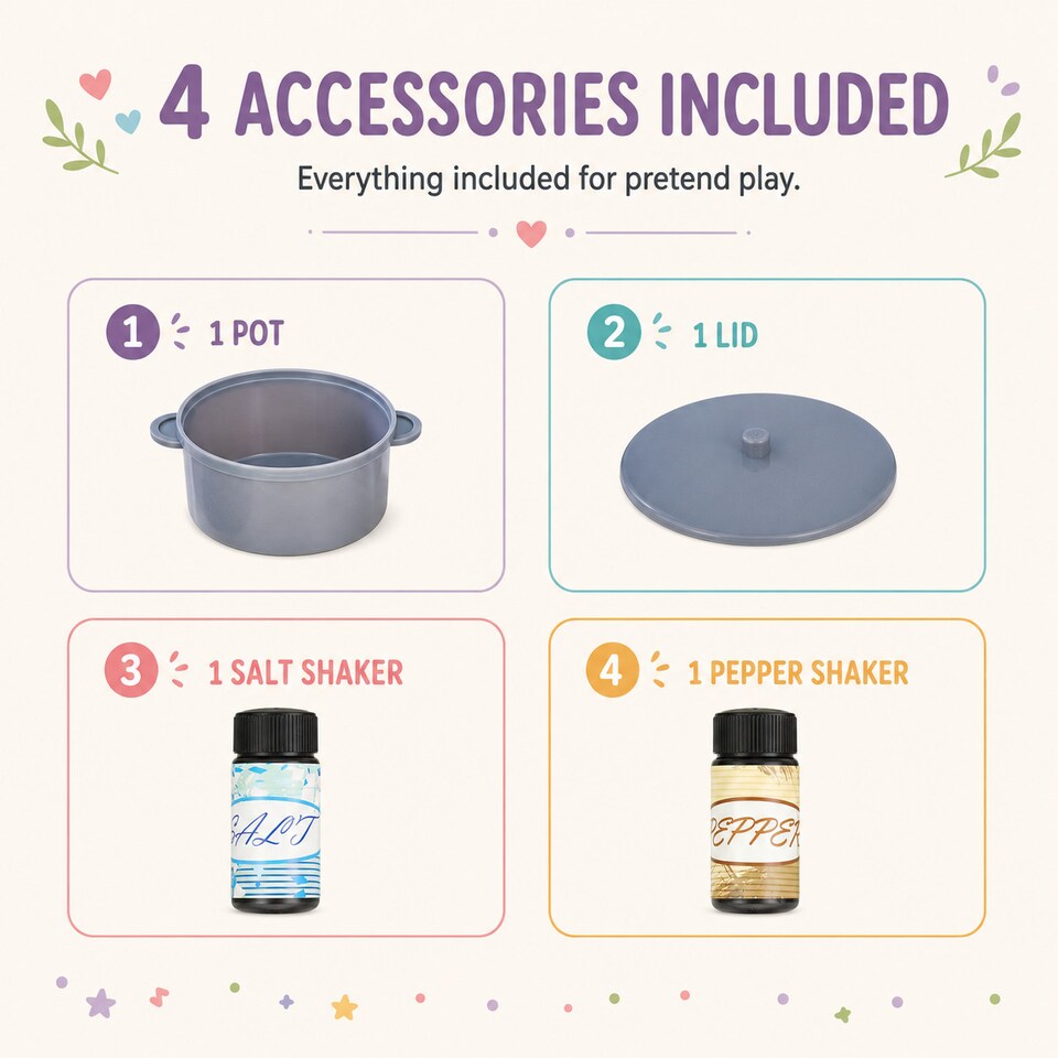 image 1 of Teamson Kids Wooden Play Kitchen with 4 Accessories, Wooden, Porto