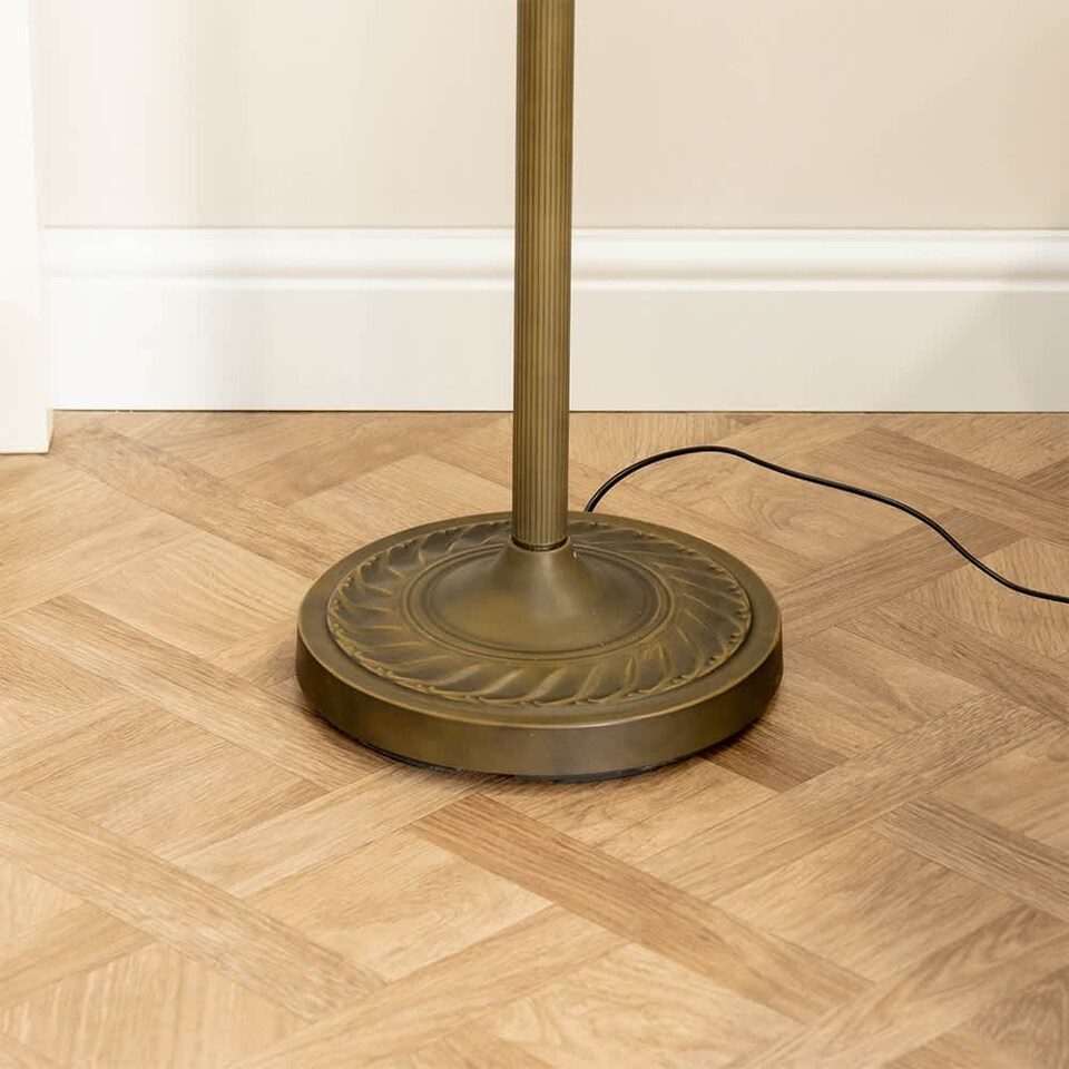 image 1 of ValueLights Tiffany Gold Floor Lamp Yellow Uplighter Lamp Shade | Gold