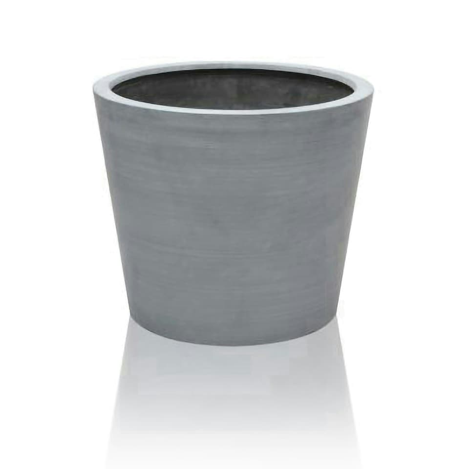 image 1 of Primrose Grey Polystone Round Planter - Medium H35cm x Dia 40cm - 52 Litres
