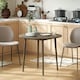 image 2 of HOMCOM Foldable Dining Table, Round Drop Leaf Table, Wood Legs, Grey
