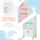 image 4 of HOMCOM Kids Children Wooden Bookcase w/Drawer Bedroom Furniture Bookshelf Storage Rack Display Unit Toys Games Organisation Cabinet Pink Blue Back Panel 50 x 30 x 142 cm