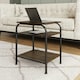 image 4 of Industrial Urban Design 3 Tier Side or End Table. Black Metal Frame. Black