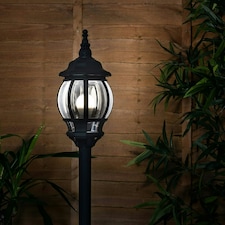 ValueLights Modern Black Outdoor Garden IP44 Rated Wired Bollard Lamp Post Light