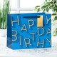 image 2 of Blue Happy Birthday Text Large Gift Bag - Pack of 3