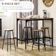image 3 of HOMCOM 5 Piece Bar Table and Stools Set with Metal Frame Rustic Brown | Brown