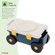 image 3 of Outdoor Garden Rolling Tool Cart Storage Box with Rotating Seat | Green