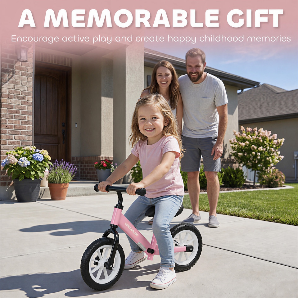 image 1 of AIYAPLAY 11.2" Balance Bike with Lighting Wheels for 2-5 Years, Pink